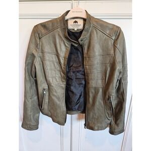 Vintage Italian Leather Motorcycle Jacket Mede in Florence Italy size 46